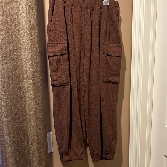 aerie Pants - Aerie Brown Waffle Joggers